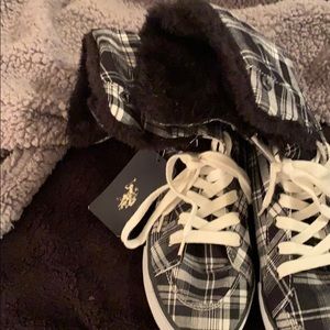Plaid tennis shoes